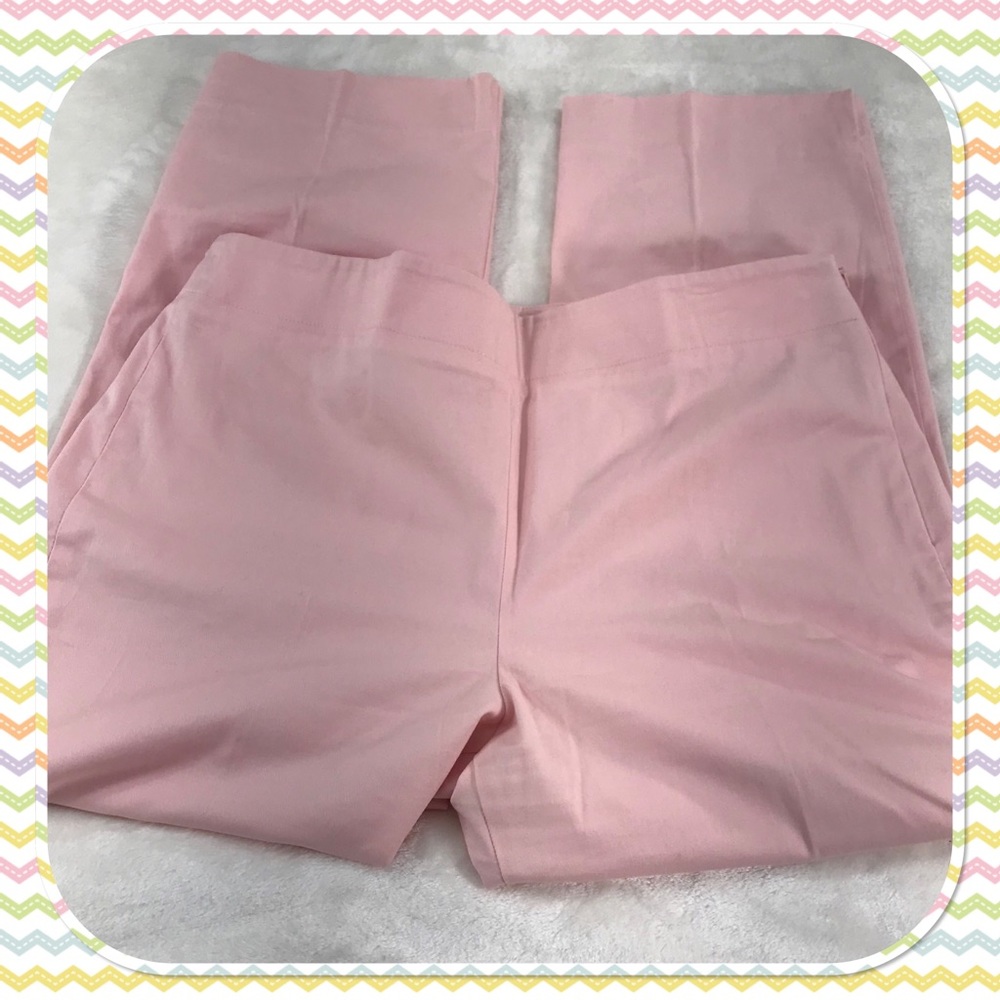 Talbots dressy crop capris pink cotton slacks